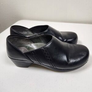 Dansko Shoes Womens 39 Professional Clog Black Leather Round Toe Comfort Sienna